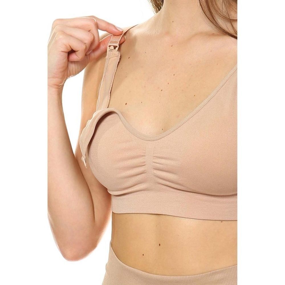 Seamless Nursing Pregnancy Bra‎ Support Triple Hook